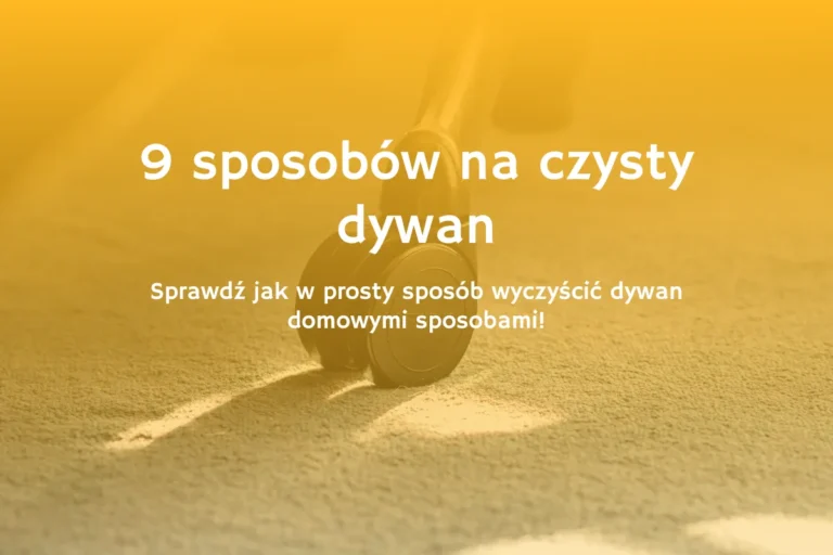 Jak wyczyścić dywan? 9 sprawdzonych sposobów krok po kroku