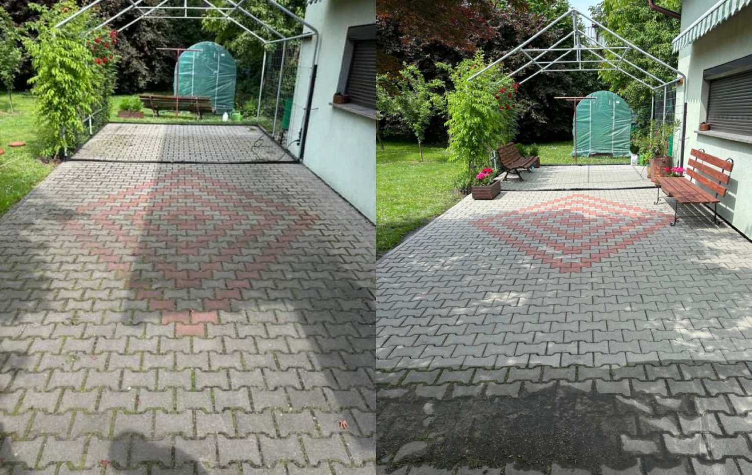 Umyta kostka brukowa po realizacji - przykład realizacji BIKLIN dla lokalizacji Pszczyna i okolice
